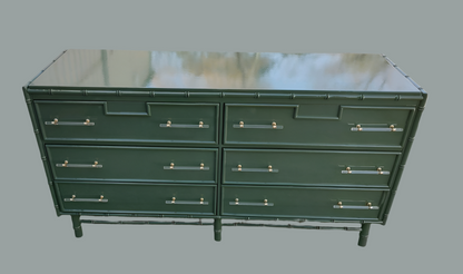 Faux Bamboo Dresser with lucite pulls