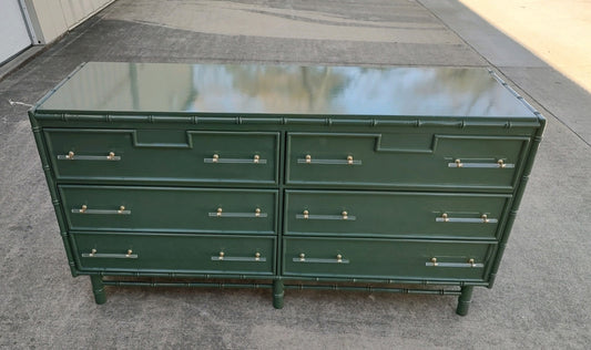 Faux Bamboo Dresser with lucite pulls