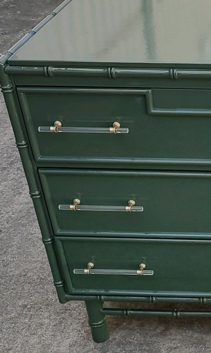 Faux Bamboo Dresser with lucite pulls