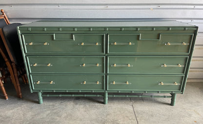 Faux Bamboo Dresser with lucite pulls