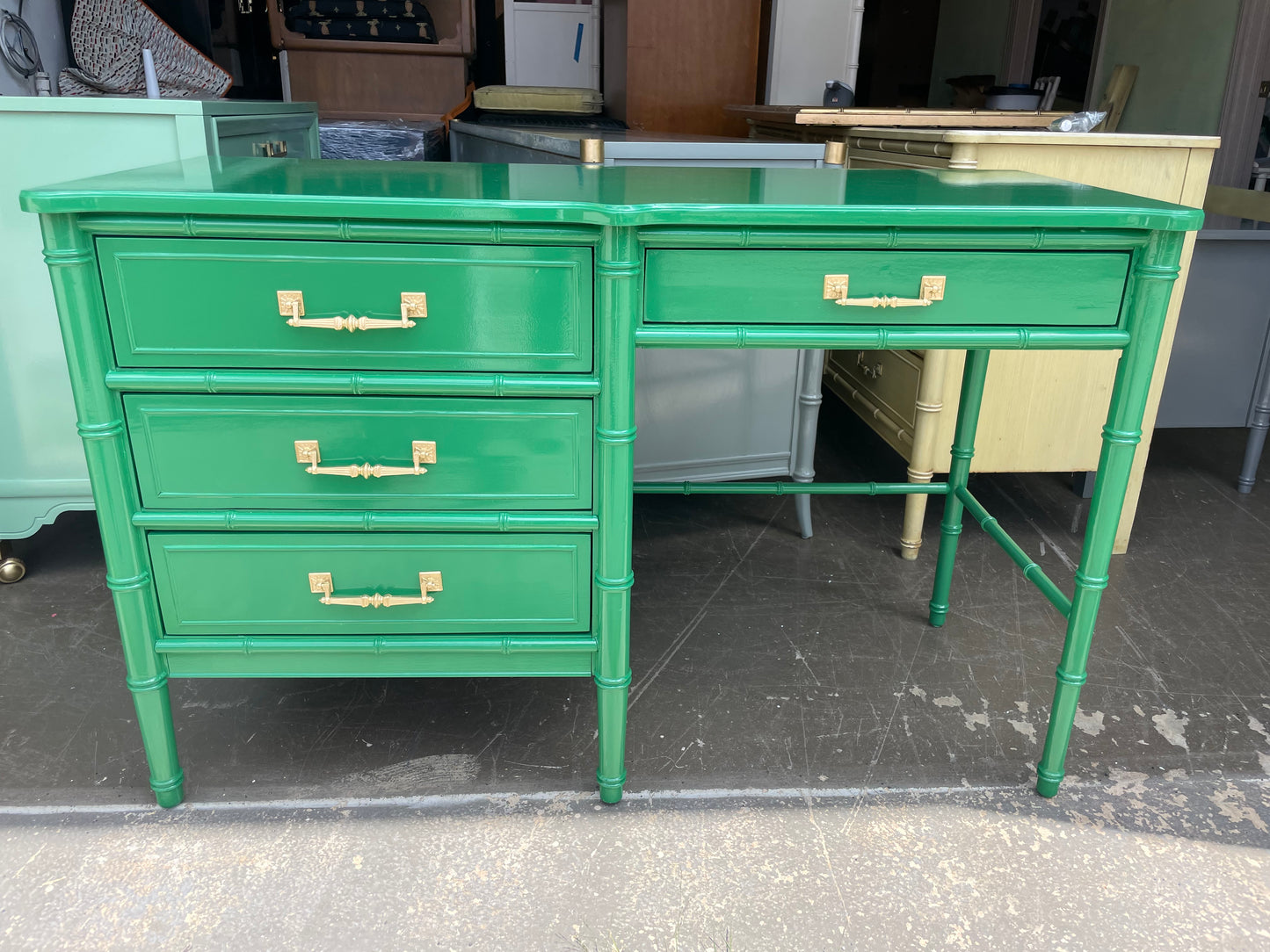 Faux Bamboo Desk