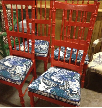 Faux Bamboo Chairs - Set/6