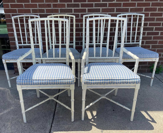 Set of Six Faux Bamboo Chairs