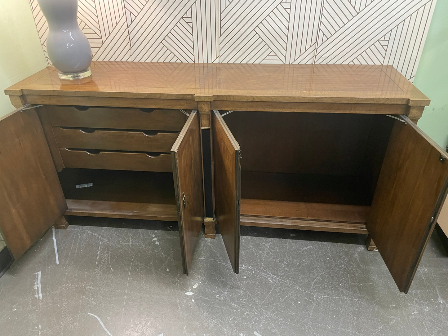 Burlwood Credenza by Baker